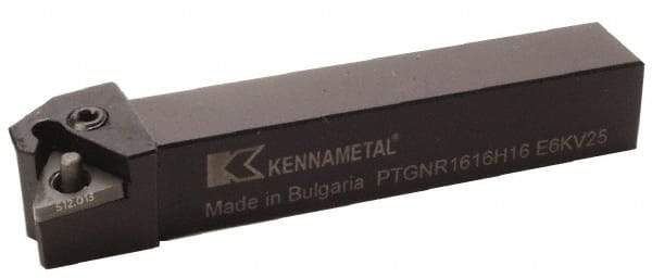 Kennametal - PTGN, Right Hand Cut, 0° Lead Angle, 25mm Shank Height x 25mm Shank Width, Negative Rake Indexable Turning Toolholder - 150mm OAL, TN..1604.. Insert Compatibility, Series Kenlever - USA Tool & Supply