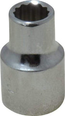 Proto - 3/8" Drive, Standard Hand Socket - 12 Points, 1-3/32" OAL, Chrome Finish - USA Tool & Supply