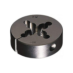 Vermont Tap & Die - 1/8-27 NPT Thread, Adjustable Round Pipe Die - 1" Outside Diam, Carbon Steel, Right Hand Thread - Exact Industrial Supply