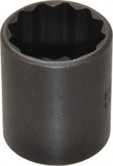 Proto - 1", 1/2" Drive, Standard Hand Socket - 12 Points, 1-9/16" OAL, Alloy Steel, Black Finish - USA Tool & Supply