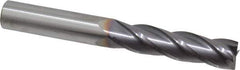 Niagara Cutter - 1/2", 2" LOC, 1/2" Shank Diam, 4" OAL, 4 Flute, Solid Carbide Square End Mill - Single End, TiAlN Finish, Spiral Flute, 30° Helix, Centercutting, Right Hand Cut, Right Hand Flute, Series C430 - USA Tool & Supply