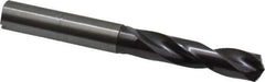 Guhring - 3/8" 140° Spiral Flute Solid Carbide Screw Machine Drill Bit - FIREX Finish, Right Hand Cut, 47mm Flute Length, 89mm OAL, SU Point, Straight Shank, Through Coolant - USA Tool & Supply