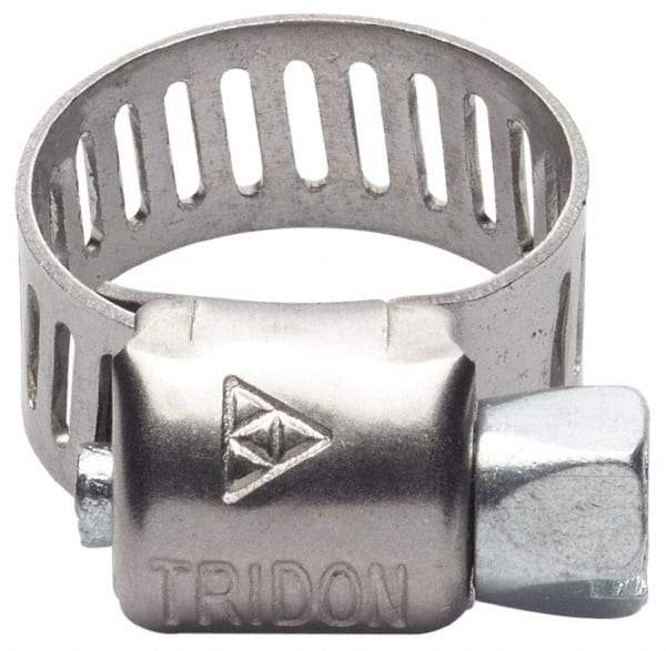 IDEAL TRIDON - SAE Size 128, 6-1/2 to 8-1/2" Diam, Stainless Steel Worm Drive Clamp - 1/2" Wide, Material Grade 201, Series 611 - USA Tool & Supply