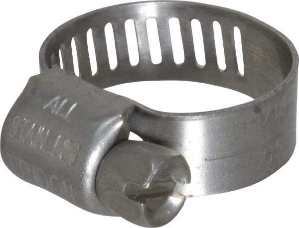 IDEAL TRIDON - SAE Size 5, 5/16 to 11/16" Diam, Stainless Steel Miniature Worm Drive Clamp - 5/16" Wide, Material Grade 301, Series 350 - USA Tool & Supply