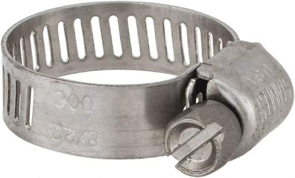 IDEAL TRIDON - SAE Size 6, 5/16 to 7/8" Diam, Stainless Steel Miniature Worm Drive Clamp - 5/16" Wide, Material Grade 301, Series 350 - USA Tool & Supply