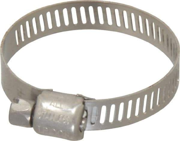 IDEAL TRIDON - SAE Size 16, 11/16 to 1-1/2" Diam, Stainless Steel Miniature Worm Drive Clamp - 5/16" Wide, Material Grade 301, Series 350 - USA Tool & Supply