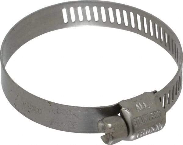 IDEAL TRIDON - SAE Size 20, 7/8 to 1-3/4" Diam, Stainless Steel Miniature Worm Drive Clamp - 5/16" Wide, Material Grade 301, Series 350 - USA Tool & Supply