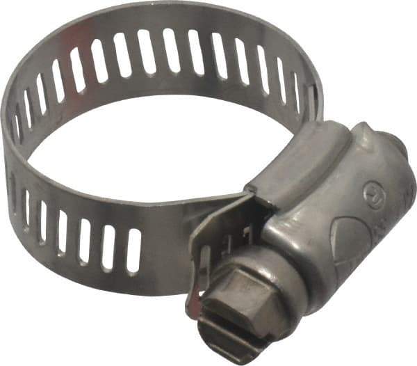 IDEAL TRIDON - SAE Size 12, 9/16 to 1-1/4" Diam, Stainless Steel Worm Drive Clamp - 1/2" Wide, Material Grade 201/305, Series 620 - USA Tool & Supply