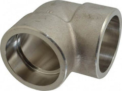 Merit Brass - 2" Grade 304 Stainless Steel Pipe 90° Elbow - Socket Weld x Socket Weld End Connections, 3,000 psi - USA Tool & Supply