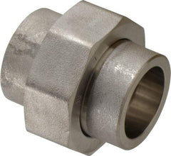 Merit Brass - 1" Grade 304 Stainless Steel Pipe Union - Socket Weld x Socket Weld End Connections, 3,000 psi - USA Tool & Supply