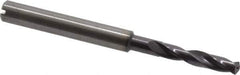 Guhring - 4.3mm 140° Spiral Flute Solid Carbide Screw Machine Drill Bit - FIREX Finish, Right Hand Cut, 24mm Flute Length, 66mm OAL, SU Point, Straight Shank, Through Coolant - USA Tool & Supply