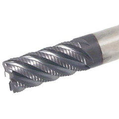 Iscar - 6mm Diam, Coarse Pitch, 14mm LOC, 4 Flute Solid Carbide 45° Corner Chamfer Roughing End Mill - TiAlN Finish, 57mm OAL, 6mm Shank Diam, Single End, 45° Helix - USA Tool & Supply