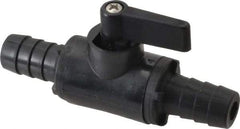 Specialty Mfr - 1/2" Pipe, Nylon Standard Ball Valve - Inline - Two Way Flow, Barbed x Barbed Ends, Wedge Handle, 125 WOG - USA Tool & Supply