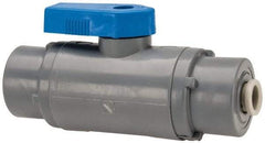 Specialty Mfr - 1/4" Pipe, PVC Standard Ball Valve - Inline - One Way Flow, Push-to-Connect x Push-to-Connect Ends, Wedge Handle, 125 WOG - USA Tool & Supply