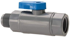 Specialty Mfr - 3/8" Pipe, PVC Standard Ball Valve - Inline - One Way Flow, MNPT x FNPT Ends, Wedge Handle, 125 WOG - USA Tool & Supply