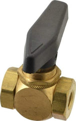Specialty Mfr - 1/8" Pipe, Brass Standard Ball Valve - Inline - Two Way Flow, FNPT x FNPT Ends, Wedge Handle, 500 WOG - USA Tool & Supply
