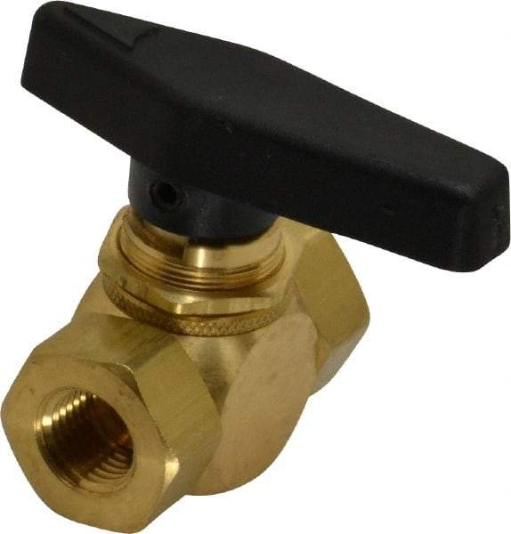 Specialty Mfr - 1/4" Pipe, Brass Standard Ball Valve - Inline - Two Way Flow, FNPT x FNPT Ends, Wedge Handle, 500 WOG - USA Tool & Supply