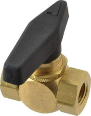 Specialty Mfr - 1/4" Pipe, Brass Standard Ball Valve - Inline - Two Way Flow, FNPT x FNPT Ends, Wedge Handle, 500 WOG - USA Tool & Supply