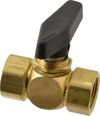 Specialty Mfr - 1/2" Pipe, Brass Standard Ball Valve - Inline - Two Way Flow, FNPT x FNPT Ends, Wedge Handle, 500 WOG - USA Tool & Supply