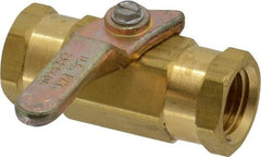 Specialty Mfr - 1/4" Pipe, Brass Standard Ball Valve - Inline - Two Way Flow, FNPT x FNPT Ends, Lever Handle, 500 WOG - USA Tool & Supply