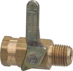 Specialty Mfr - 3/8" Pipe, Brass Standard Ball Valve - Inline - Two Way Flow, MNPT x FNPT Ends, Lever Handle, 500 WOG - USA Tool & Supply