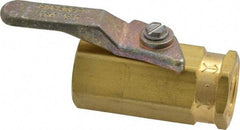 Specialty Mfr - 1/4" Pipe, Brass Standard Ball Valve - Inline - One Way Flow, FNPT x FNPT Ends, Lever Handle, 500 WOG - USA Tool & Supply