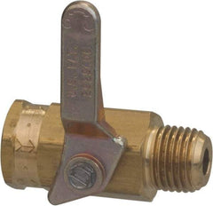 Specialty Mfr - 3/8" Pipe, Brass Standard Ball Valve - Inline - One Way Flow, MNPT x FNPT Ends, Lever Handle, 500 WOG - USA Tool & Supply