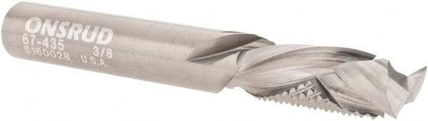 Onsrud - 3/8" Cut Diam, 3/8" Shank Diam, Cylinder Head Double Cut Burr - Carbide, Flat End, 1" LOC, 3" OAL - USA Tool & Supply