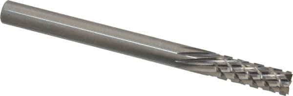 Onsrud - 1/4" Cut Diam, 1/4" Shank Diam, Cylinder Head Fluted Cut Burr - Carbide, Flat End, 3/4" LOC, 3" OAL - USA Tool & Supply