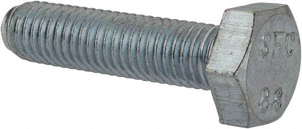 Value Collection - M10x1.50mm Metric Coarse, 40mm Length Under Head Hex Head Cap Screw - Fully Threaded, Grade 8.8 Steel, Zinc-Plated Finish, 17mm Hex - USA Tool & Supply