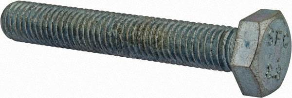 Value Collection - M10x1.50mm Metric Coarse, 65mm Length Under Head Hex Head Cap Screw - Fully Threaded, Grade 8.8 Steel, Zinc-Plated Finish, 17mm Hex - USA Tool & Supply