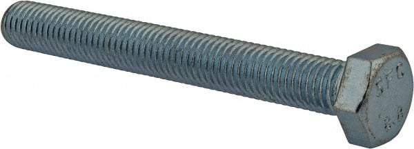 Value Collection - M12x1.75mm Metric Coarse, 100mm Length Under Head Hex Head Cap Screw - Fully Threaded, Grade 8.8 Steel, Zinc-Plated Finish, 19mm Hex - USA Tool & Supply