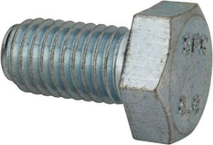 Value Collection - M12x1.75mm Metric Coarse, 22mm Length Under Head Hex Head Cap Screw - Fully Threaded, Grade 8.8 Steel, Zinc-Plated Finish, 19mm Hex - USA Tool & Supply