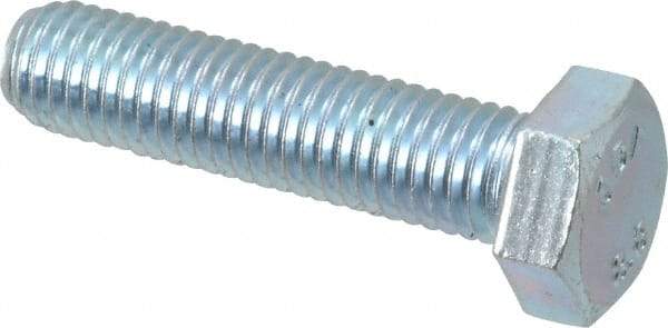 Value Collection - M12x1.75mm Metric Coarse, 50mm Length Under Head Hex Head Cap Screw - Fully Threaded, Grade 8.8 Steel, Zinc-Plated Finish, 19mm Hex - USA Tool & Supply
