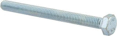 Value Collection - M8x1.25mm Metric Coarse, 90mm Length Under Head Hex Head Cap Screw - Fully Threaded, Grade 8.8 Steel, Zinc-Plated Finish, 13mm Hex - USA Tool & Supply