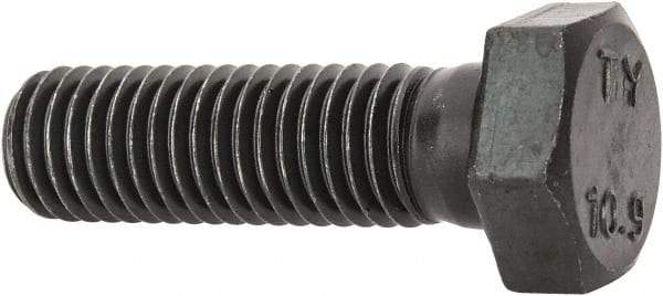 Value Collection - M12x1.75mm Metric Coarse, 40mm Length Under Head Hex Head Cap Screw - Partially Threaded, Grade 10.9 Steel, Uncoated, 19mm Hex - USA Tool & Supply