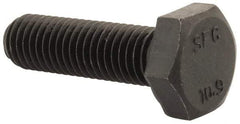 Value Collection - M10x1.50mm Metric Coarse, 35mm Length Under Head Hex Head Cap Screw - Fully Threaded, Grade 10.9 Steel, Uncoated, 17mm Hex - USA Tool & Supply