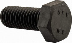 Value Collection - M12x1.75mm Metric Coarse, 30mm Length Under Head Hex Head Cap Screw - Fully Threaded, Grade 10.9 Steel, Uncoated, 19mm Hex - USA Tool & Supply