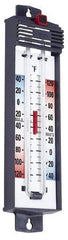 Taylor - -40 to 120°F, Min and Max Thermometer - 5 Inch Long x 4-3/8 Inch Wide, Push Button Reset Thermometer - USA Tool & Supply