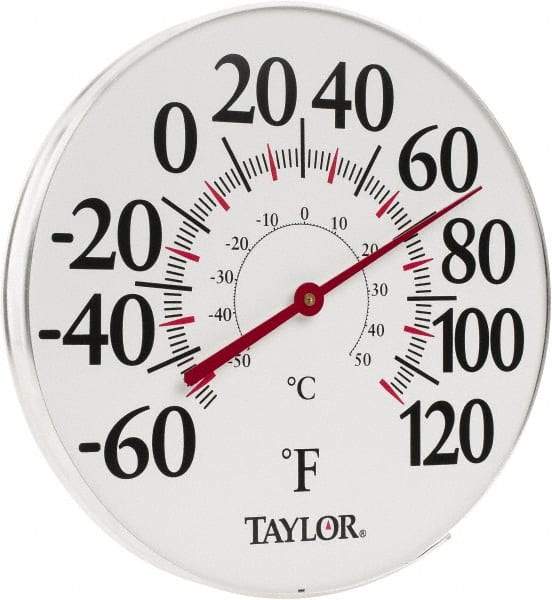 Taylor - -40 to 120°F, Window and Wall Thermometer - 12 Inch Diameter - USA Tool & Supply