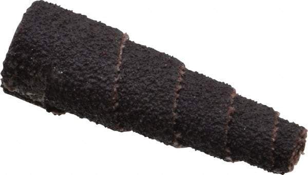 Standard Abrasives - 1-1/2 Inch Long x 1/2 Inch Diameter, Aluminum Oxide, Full Taper Cartridge Roll - 60 Grit, 1/8 Inch Pilot Hole Diameter, Medium Grade - USA Tool & Supply