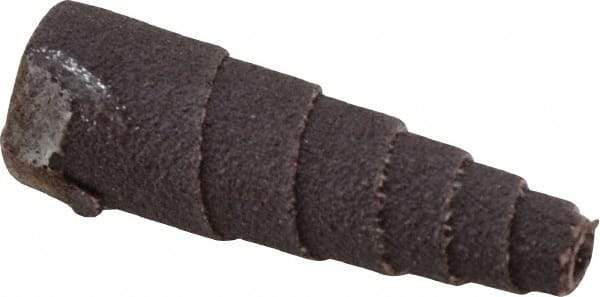 Merit Abrasives - 1-1/2" Long x 1/2" Diam, Aluminum Oxide, Full Taper Cartridge Roll - 120 Grit, 1/8" Pilot Hole Diam, Fine Grade - USA Tool & Supply