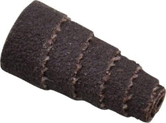 Merit Abrasives - 1" Long x 1/2" Diam, Aluminum Oxide, Full Taper Cartridge Roll - 80 Grit, 1/8" Pilot Hole Diam, Medium Grade - USA Tool & Supply