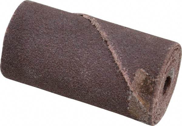Merit Abrasives - 3/4" Max Roll Diam x 1-1/2" OAL, 120 Grit Aluminum Oxide Straight Cartridge Roll - 3/16" Pilot Hole Diam, Fine Grade - USA Tool & Supply