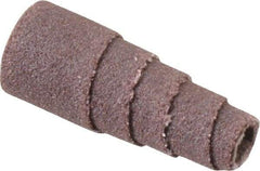 Merit Abrasives - 1" Long x 3/8" Diam, Aluminum Oxide, Full Taper Cartridge Roll - 180 Grit, 1/8" Pilot Hole Diam, Very Fine Grade - USA Tool & Supply