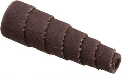 Merit Abrasives - 1-1/2" Long x 1/2" Diam, Aluminum Oxide, Full Taper Cartridge Roll - 180 Grit, 1/8" Pilot Hole Diam, Very Fine Grade - USA Tool & Supply