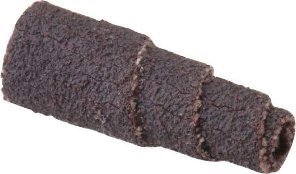 Merit Abrasives - 1" Long x 3/8" Diam, Aluminum Oxide, Full Taper Cartridge Roll - 80 Grit, 1/8" Pilot Hole Diam, Medium Grade - USA Tool & Supply
