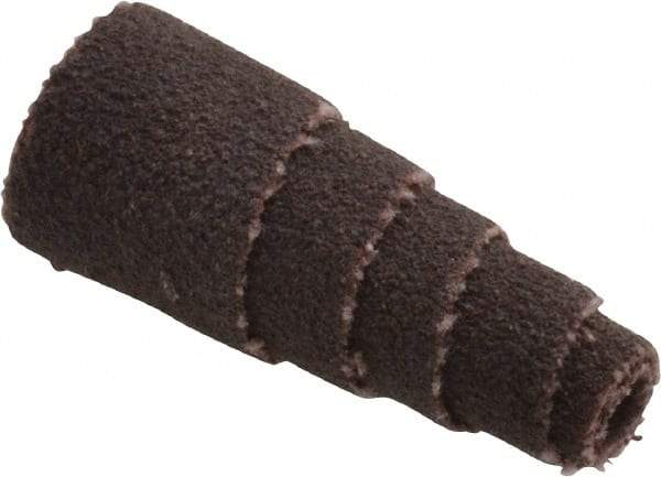Merit Abrasives - 1" Long x 3/8" Diam, Aluminum Oxide, Full Taper Cartridge Roll - 120 Grit, 1/8" Pilot Hole Diam, Fine Grade - USA Tool & Supply