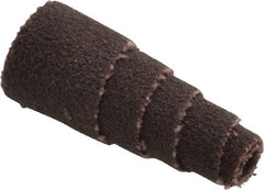 Merit Abrasives - 1" Long x 3/8" Diam, Aluminum Oxide, Full Taper Cartridge Roll - 120 Grit, 1/8" Pilot Hole Diam, Fine Grade - USA Tool & Supply