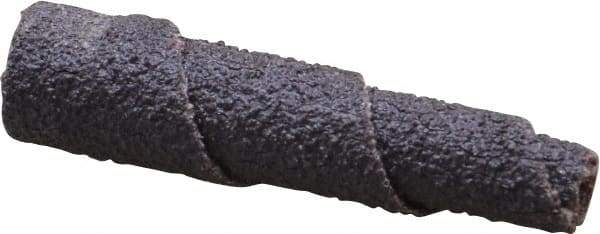 Merit Abrasives - 1-1/2" Long x 3/8" Diam, Aluminum Oxide, Full Taper Cartridge Roll - 80 Grit, 1/8" Pilot Hole Diam, Medium Grade - USA Tool & Supply